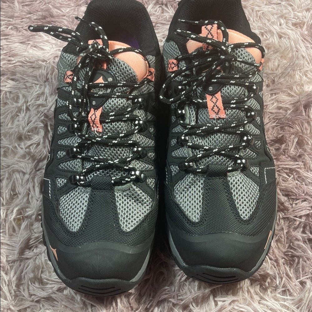 Pacific Mountain Womens Hiking Boot Dutton Lo Charcoal Pink Comfort Waterproof